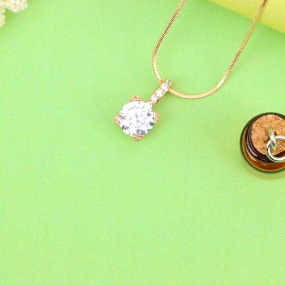 "Elegant White Solitaire Pendant with Sparkling Bail Accent, XPPT1715 - Picture 13 of 13